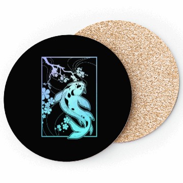Discover Koi Pastel Goth Cherry Blossom Coasters