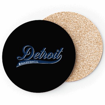 Discover Vintage Detroit Script Baseball Coasters