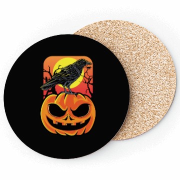 Discover Crow Halloween Bird Watcher Gift Coasters