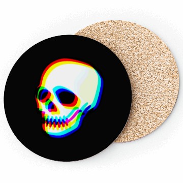Discover Modern Neon Skull Illustration Coasters