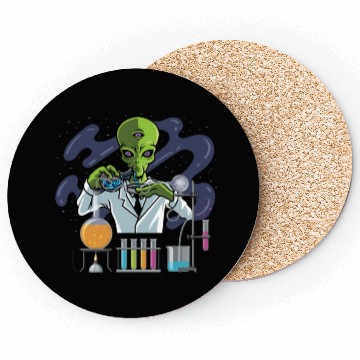 Discover Psychedelic Alien Lab Technician Gift Coasters