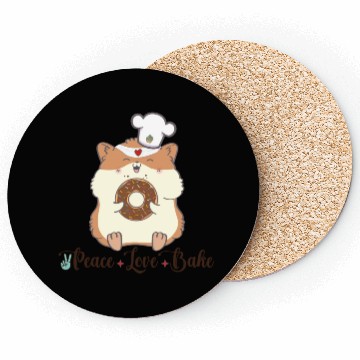 Discover peace love bake Coasters