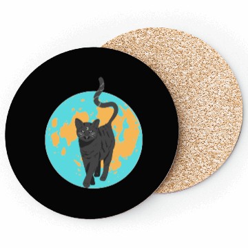 Discover Fall CAT Coasters Funny Halloween Coasters