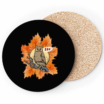 Discover fall halloween Coasters cute owl