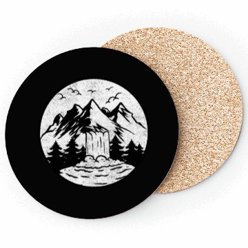 Discover Nature Lover Mountains Forest Waterfall Hiking Coasters
