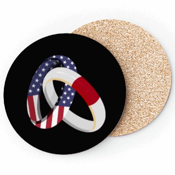Discover Japan American Ring Heritage Flags Coasters