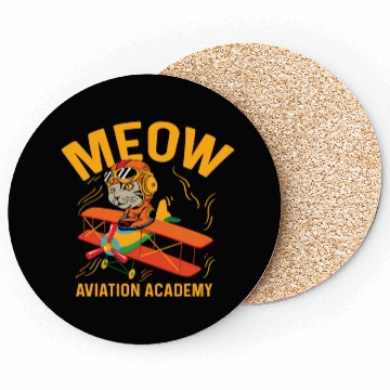 Discover Meow Aviation Academy Co-Pilot Gift Coasters
