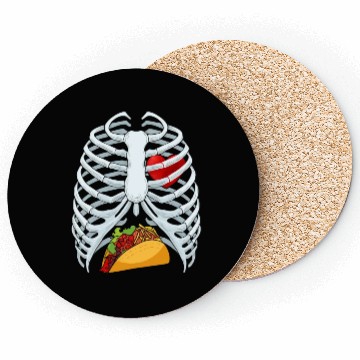 Discover Funny Taco Skeleton Rib Cage Dad Halloween Costume Coasters