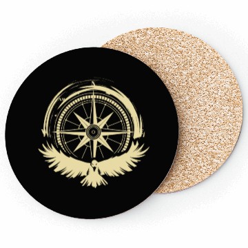 Discover Bird and Compass Camper Gift Coasters