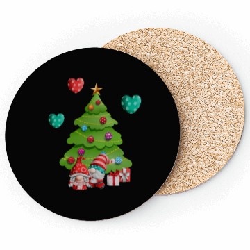 Discover christmas is love, gnomes, christmas tree, love Coasters