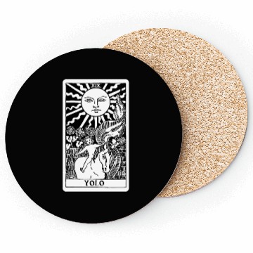 Discover Y O L O - Sun Tarot Card Coasters