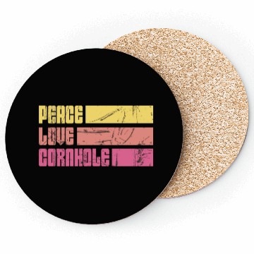 Discover Peace Love Cornhole Coasters