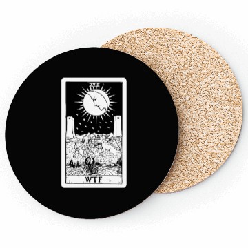 Discover WTF - The Moon Tarot Card Coasters