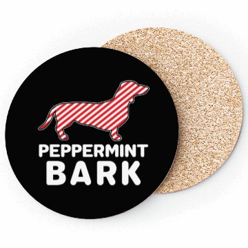 Discover Christmas Dog Peppermint Bark Dachshund Funny Coasters