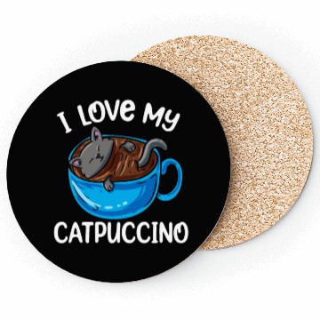 Discover Catpuccino Coffee Kawaii Cat Anime Otaku Coasters