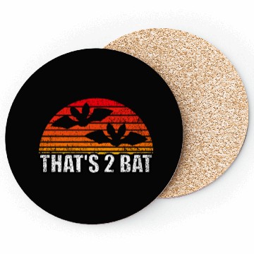 Discover That's 2 Bat, Halloween Bat Pun Coasters