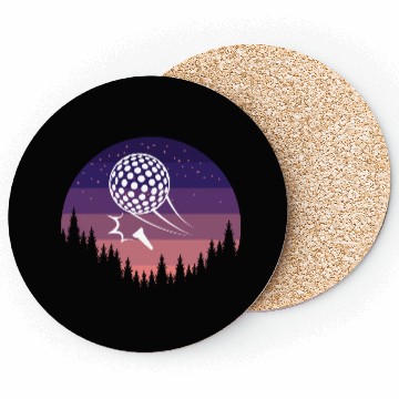 Discover Golf Retro Sunset Coasters
