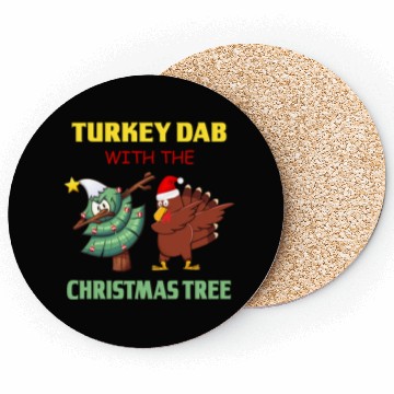 Discover Funny Dabbing Turkey Thanksgiving Christmas Tree Coasters