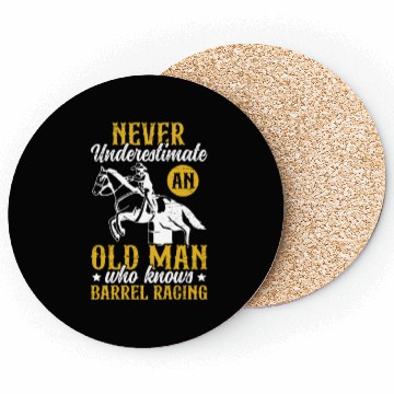 Discover Old Man Barrel Racing Rodeo Equestrian Horse Coasters