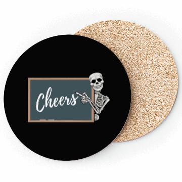 Discover Cheers Crayon Blackboard Skeleton Teacher Coasters