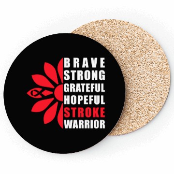 Discover Stroke Awareness Brave Strong Grateful Stroke Coasters