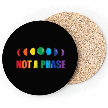 Discover LGBT Not A Phase Funny Rainbow Moon Phase Gift Coasters