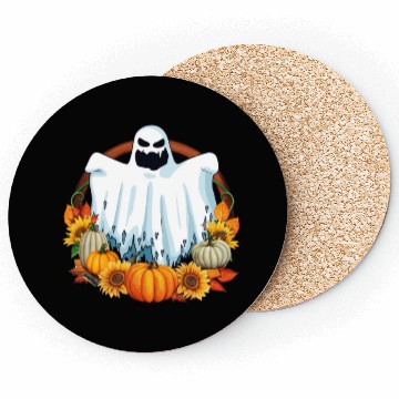Discover Ghost Pumpkins Flowers Halloween Fall Lover Coasters