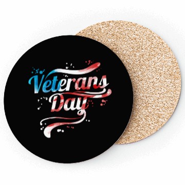 Discover US Flag Colored Logo For Veterans Day Coasters