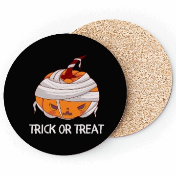 Discover Trick or treat angry pumpkin Coasters