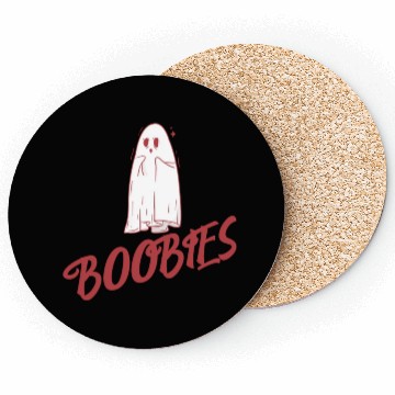 Discover Surprised ghost loves boobies, Boo halloween Coasters