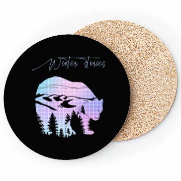 Discover Winter stories Bear Trees Pastel Rainbow Coasters