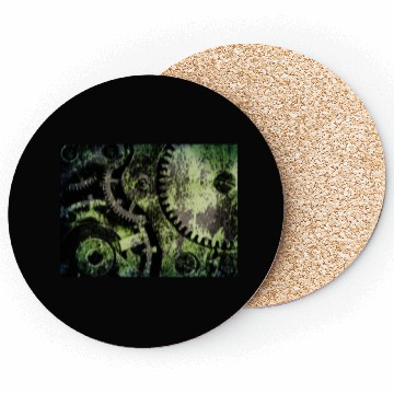 Discover Clock Mechanism Copper Oxide Steampunk Abstract Coasters