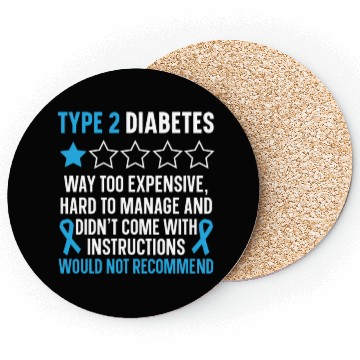 Discover Type 2 Diabetes T2D Warrior Diabetes Awareness Coasters