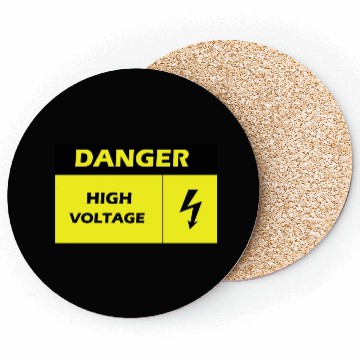 Discover Danger Electrical Hazard Yellow warning Label Coasters