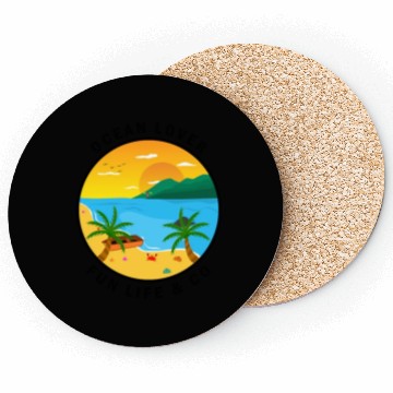 Discover Ocean Lover And Cool Illustration Of A Island Coasters