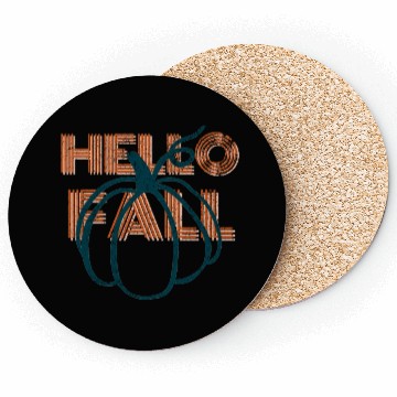Discover Hello Fall Cute Nature Autumn Pumpkins Coasters