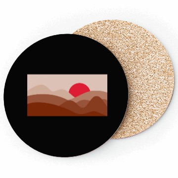 Discover Minimalist Sun Brick Red Coasters