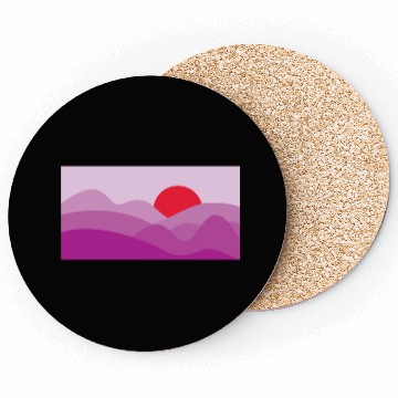 Discover Minimalist Sun Fandango Purple Coasters