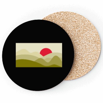 Discover Minimalist Sun Olive Green Coasters