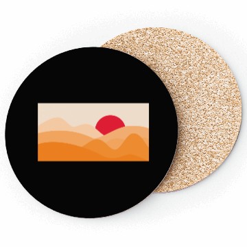 Discover Minimalist Sun Orange Coasters