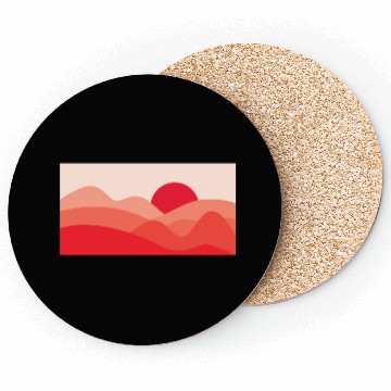 Discover Minimalist Sun Red Coasters