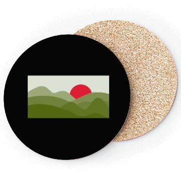 Discover Minimalist Sun Pickle Green Coasters