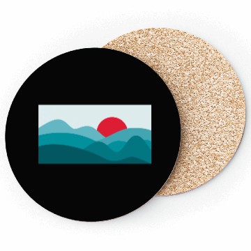 Discover Minimalist Sun Teal Blue Coasters