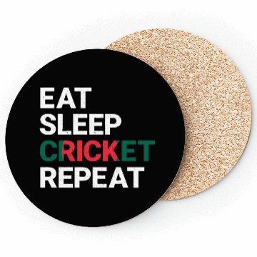 Discover Eat Sleep Cricket Repeat BD Flag Sports Gift Coasters