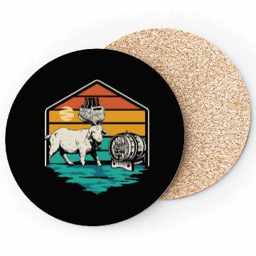 Discover Beer Drinking Goat Men Beer Lover Coasters