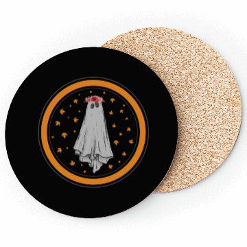 Discover Halloween Theme Cute Ghost Floral Coffee Lover Coasters