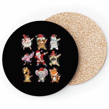 Discover Dabbing Santa Animal Friends Christmas Kids Boys Coasters