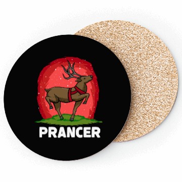 Discover Christmas Santa's Reindeer Lazy Costume Prancer Coasters