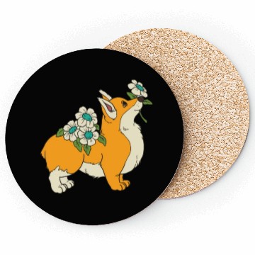 Discover Corgi Flower Mom Cute Dog Lover Coasters
