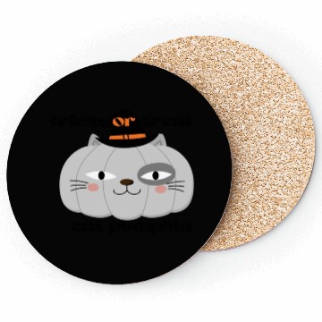 Discover cat pumpkin Coasters